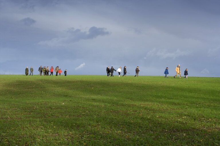 Guided walk on a hill