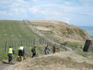 Cycling along the Chalk and Channel Way - copyright David Young.