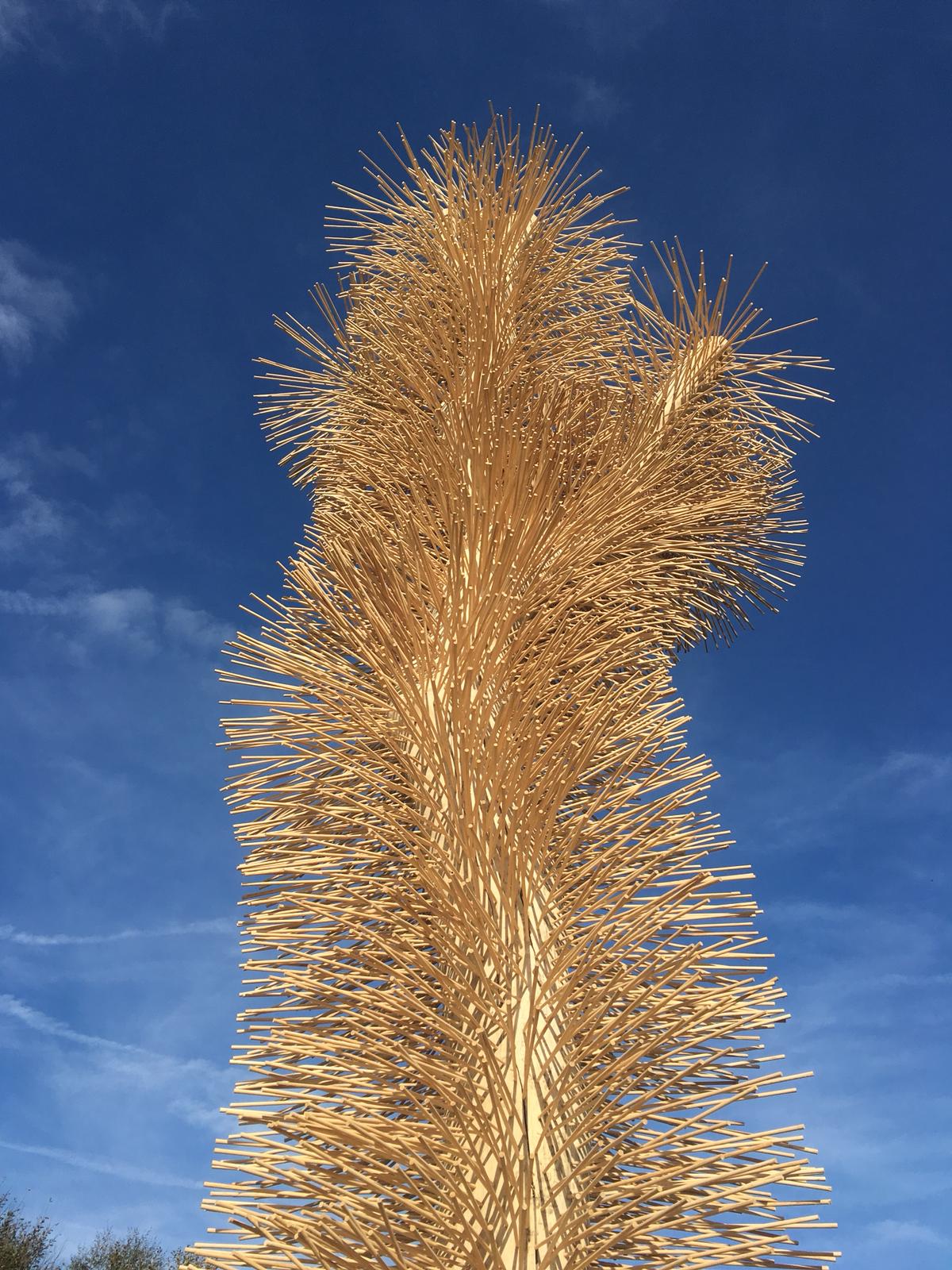 Close-up of Ash to Ash sculpture.