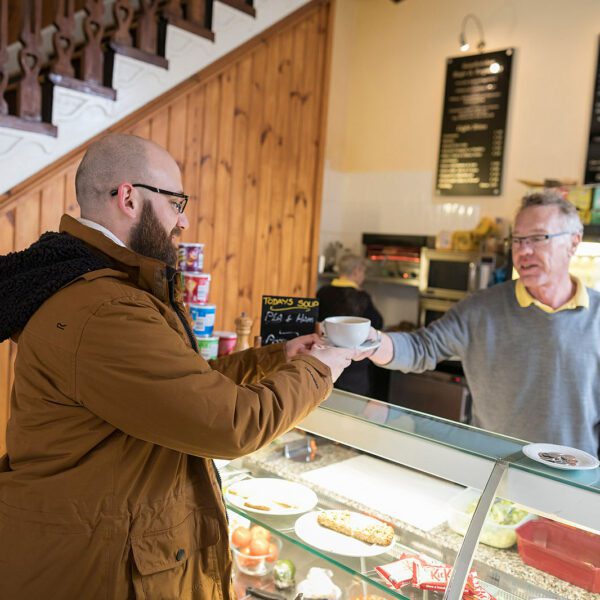 Man buying tea