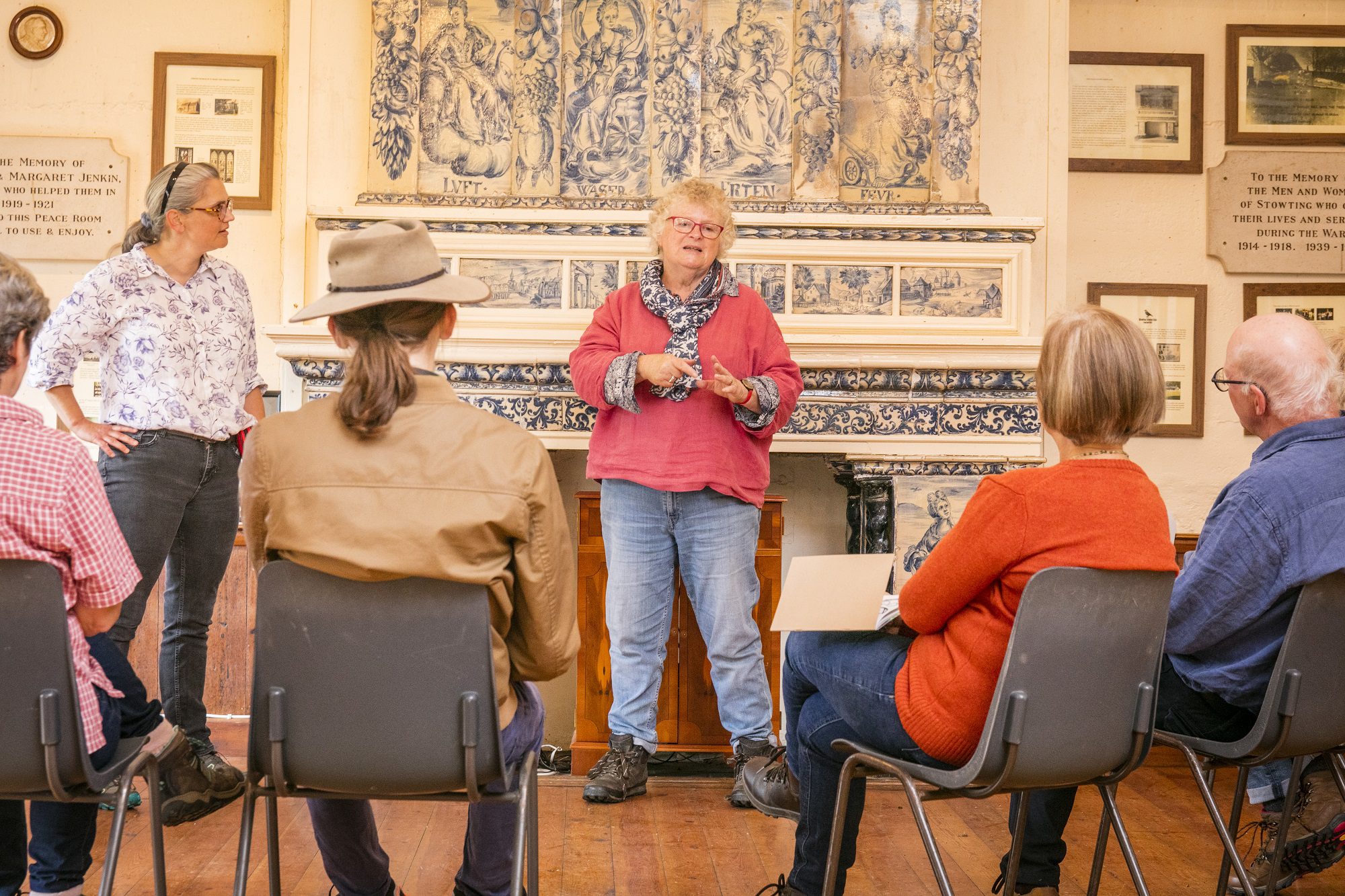 Person standing in church speaks to audience