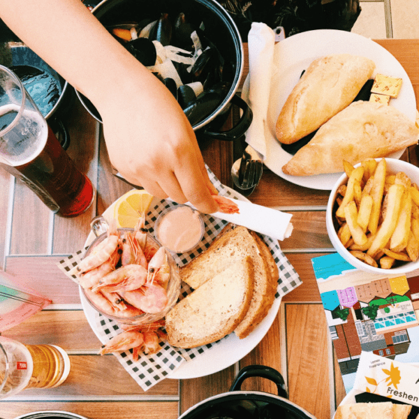 Birds Eye view shot of Food