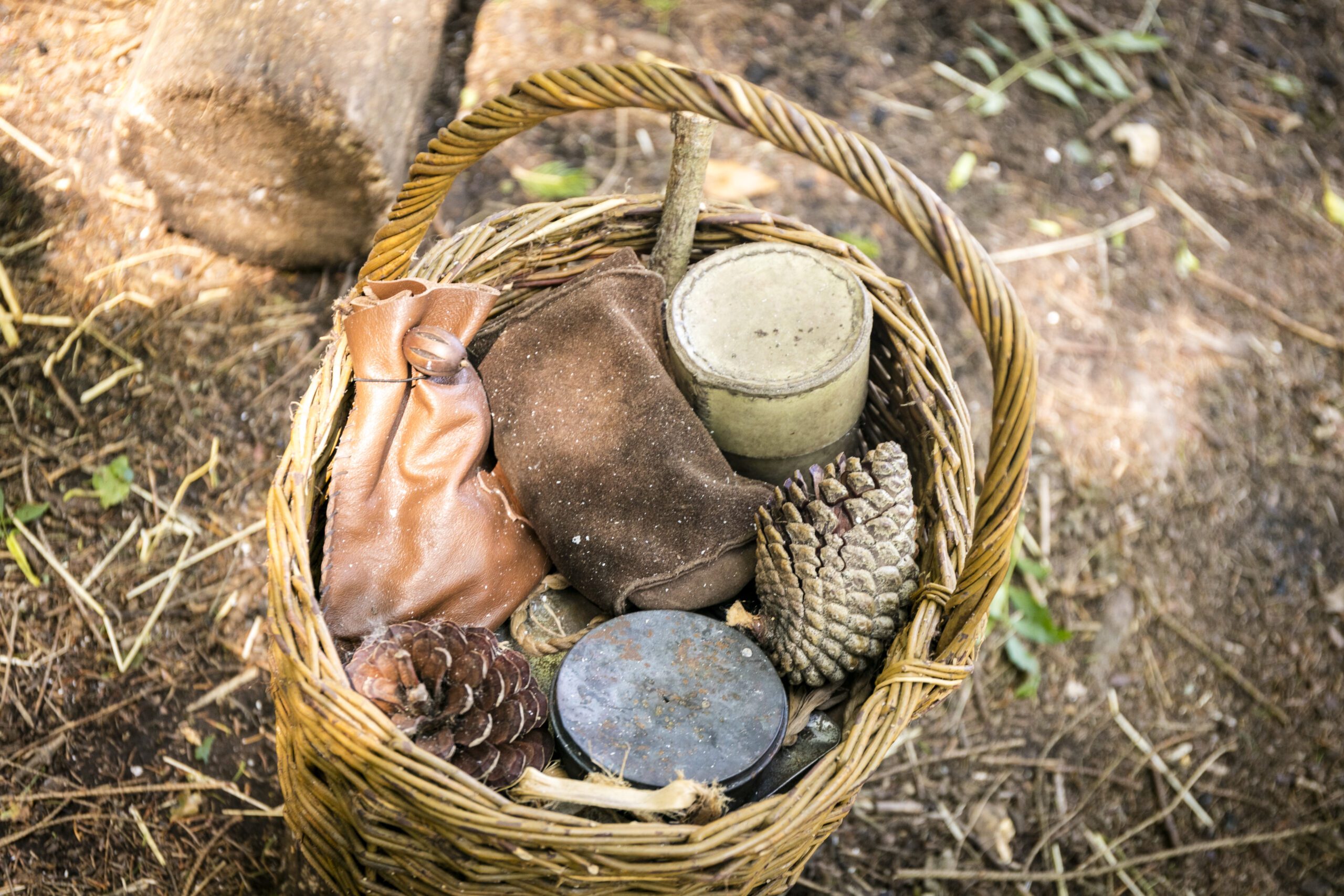 Basket of woodland finds