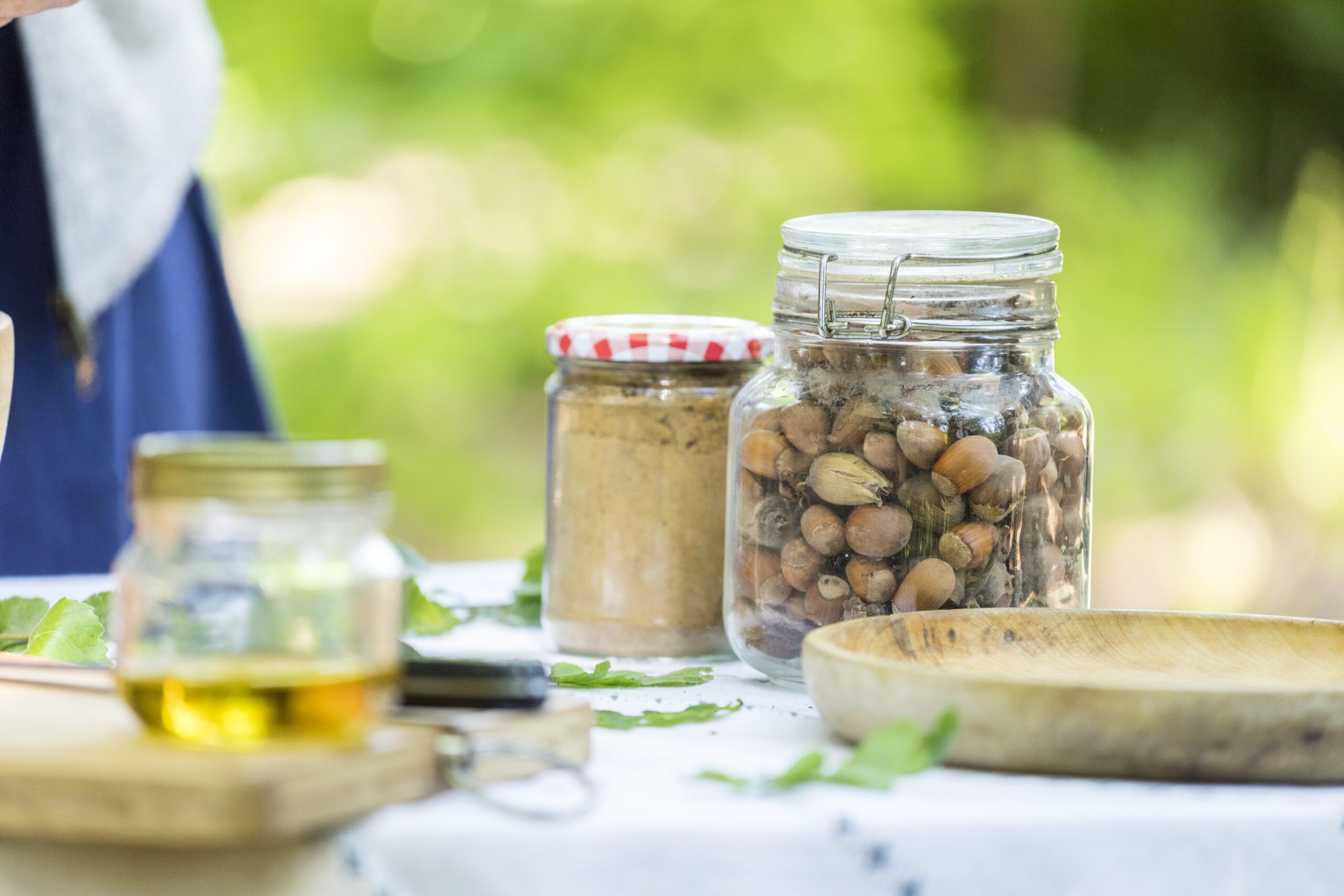 Foraged food in jars