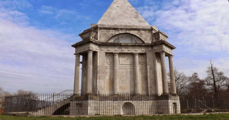 Cobham Mausoleum with blue skies. Credit to Mary Allwood.