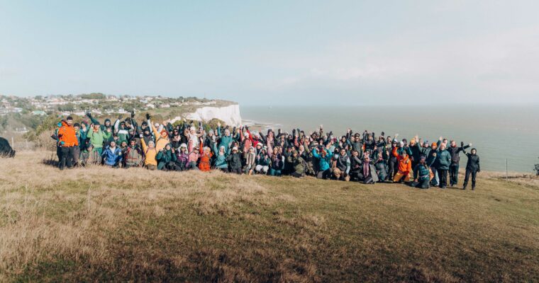Muslim Hikers walking the White Cliffs of Dover