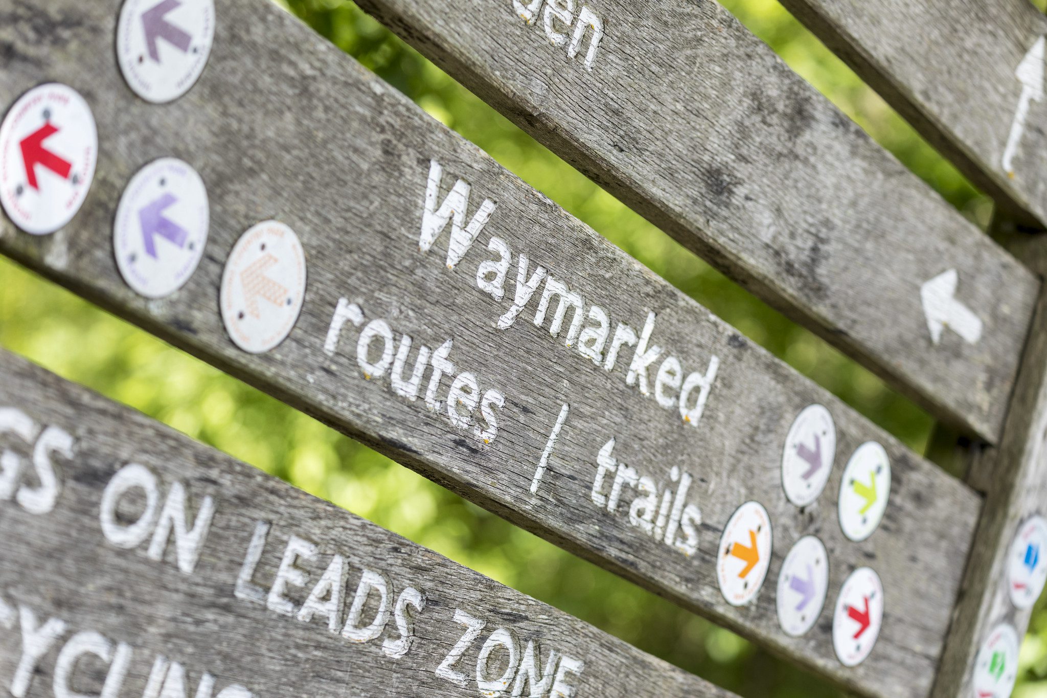 Sign posts at Shorne Woods Country Park