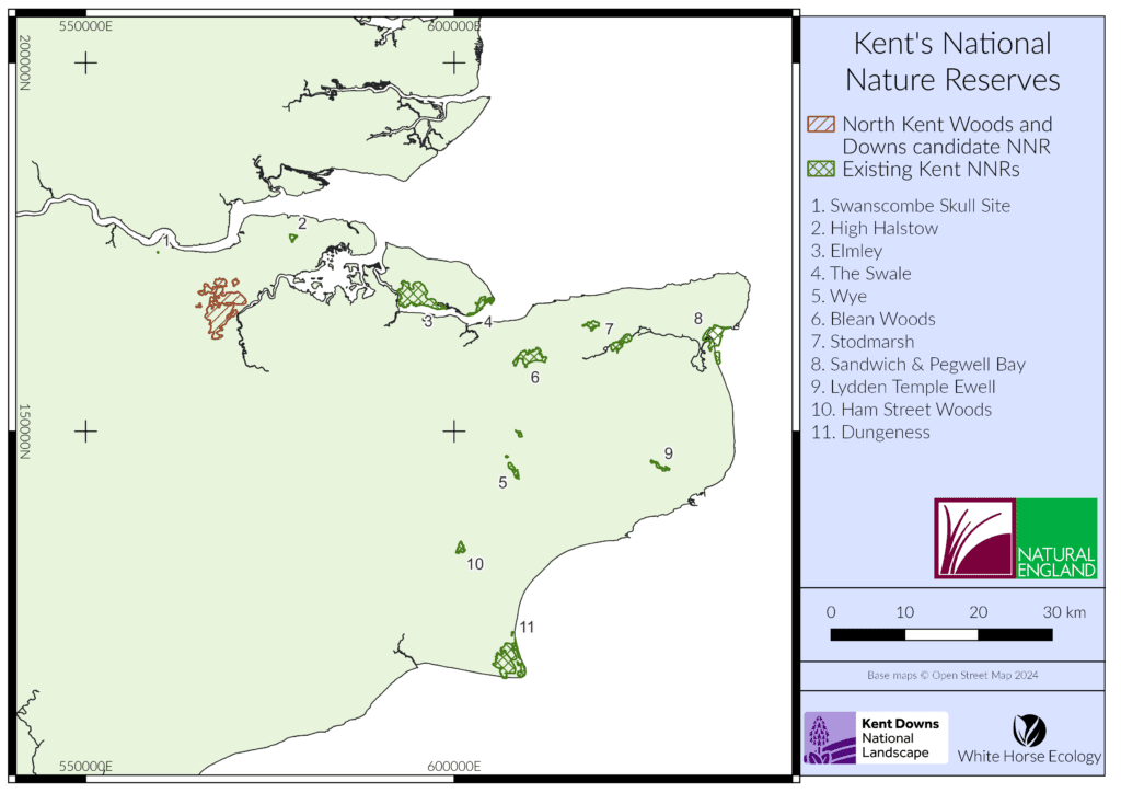 Map of NNRs in Kent