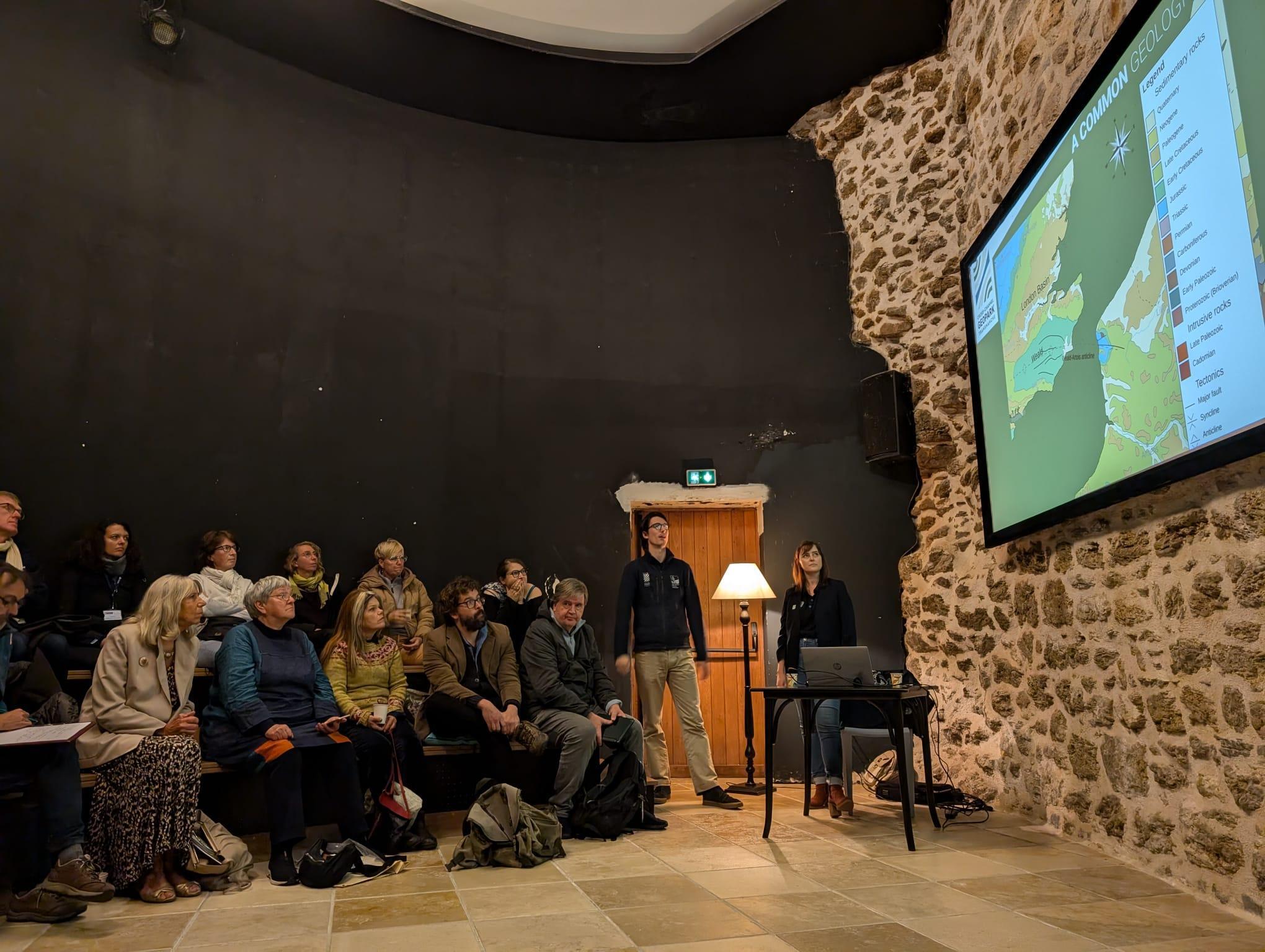 A Geopark Ambassadors training session gathers participants to learn about the geological heritage, conservation, and sustainable tourism of the area. The session includes presentations, fieldwork, and hands-on activities, equipping ambassadors with the knowledge and skills to promote and protect the geopark